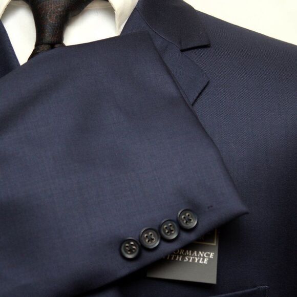 56R Jos A Bank Traveler Tailored Fit Sportcoat Blazer Bright Navy D010048 - Picture 6 of 10